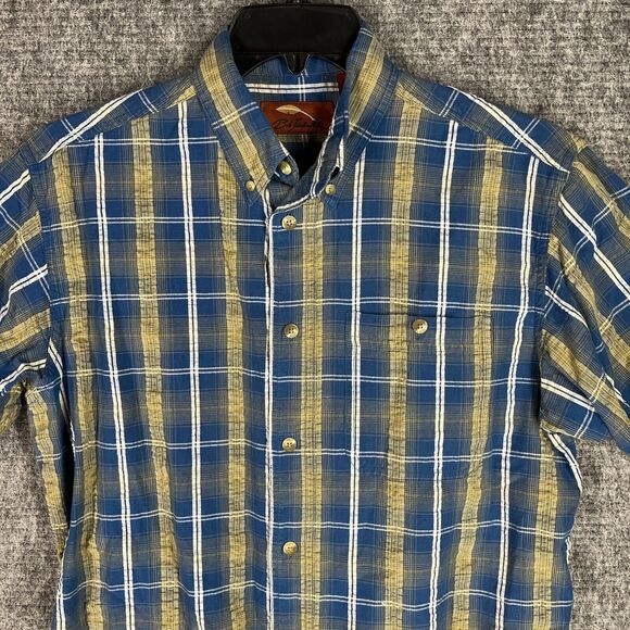 Bob Timberlake Shirt Mens Medium Plaid Button-Up Short-Sleeve Business Casual - Picture 3 of 9